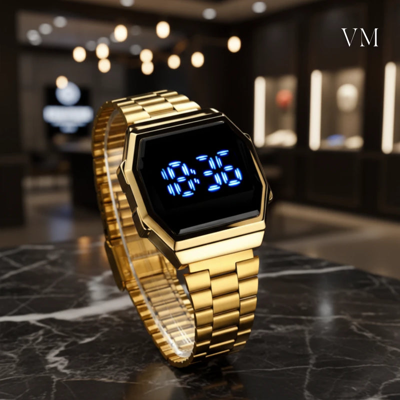Reloj LED Minimalista de Acero