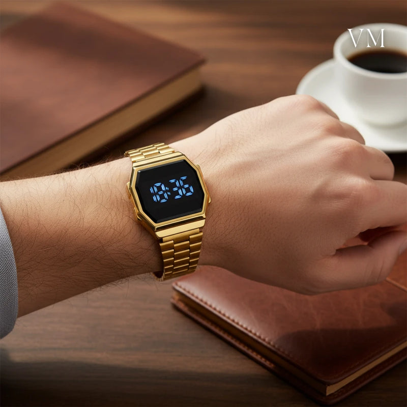 Reloj LED Minimalista de Acero